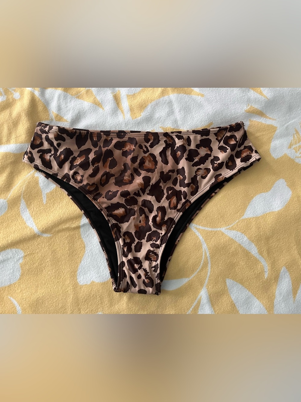 Leopard Print Bikini Bottoms - Brown & Black
